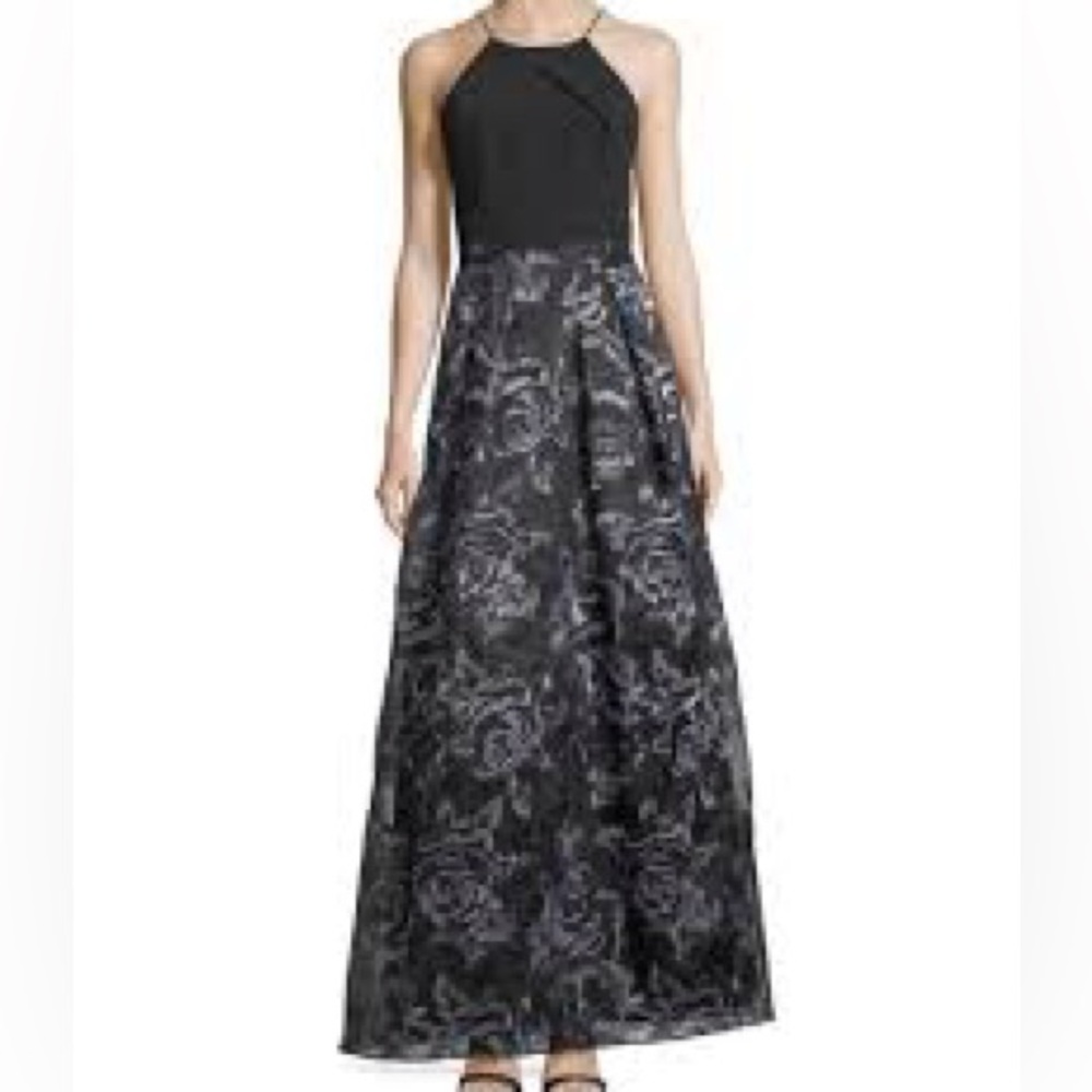 Aidan by Aidan Mattox Sleeveless Ponte Rose Crepe Gown - Size 12